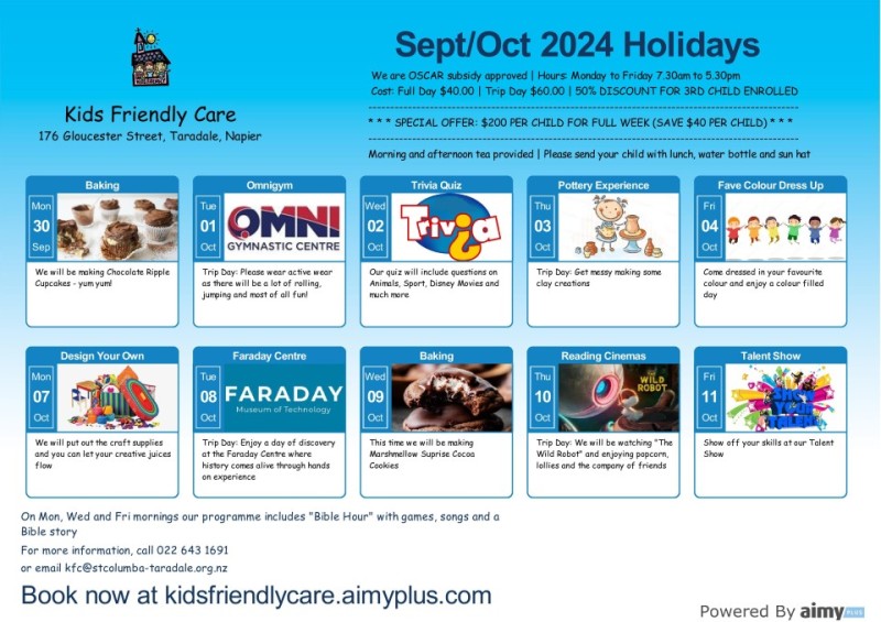 Sept Oct 2024 Holiday Programme Flyer